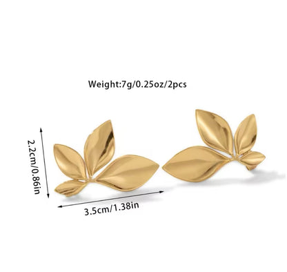 Leaves Flower Stud Earrings