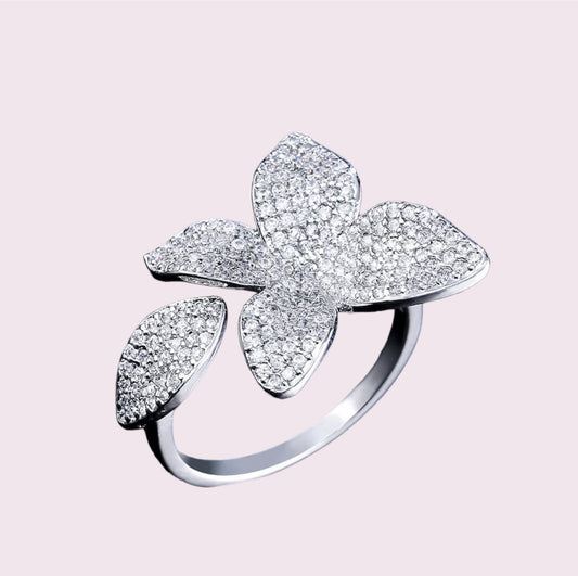 Flower Leaf Adjustable Ring