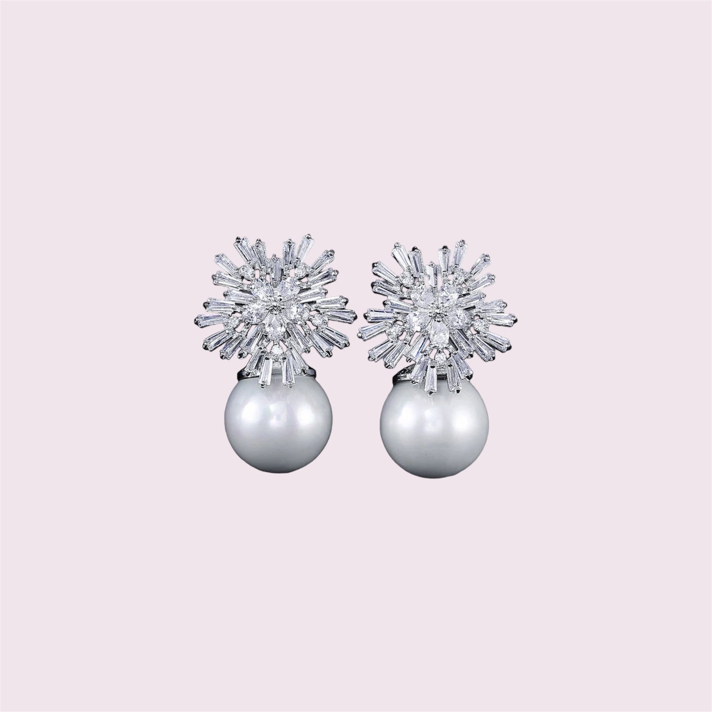 Pearls Snowflake Drop Earrings