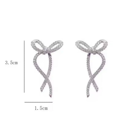 925 Silver Plated Bow Earrings