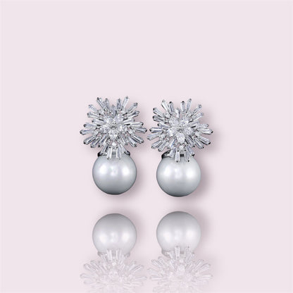 Pearls Snowflake Drop Earrings