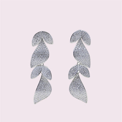 Big Flower Leaf Shape Dangle Earrings