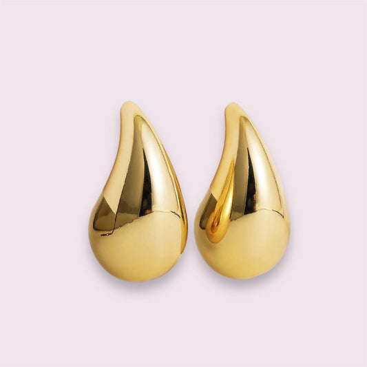 Stainless Steel Gold Plated Tear Drop Earrings Dupes for Women Lightweight