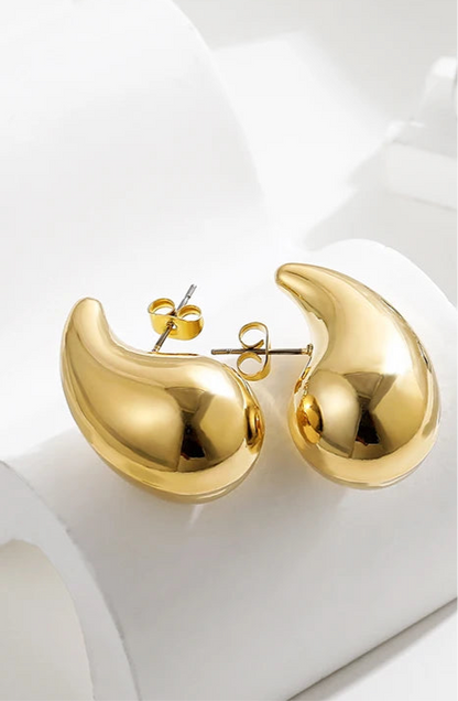 Stainless Steel Gold Plated Tear Drop Earrings Dupes for Women Lightweight