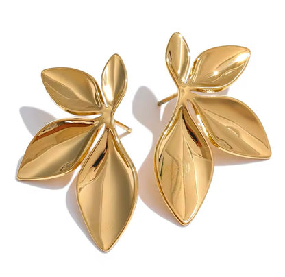 Leaves Flower Stud Earrings