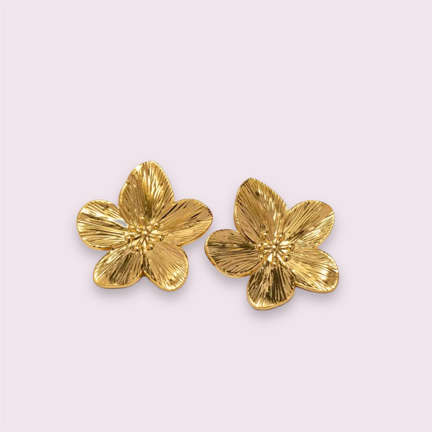 Stainless Steel  Flower Stud Earrings