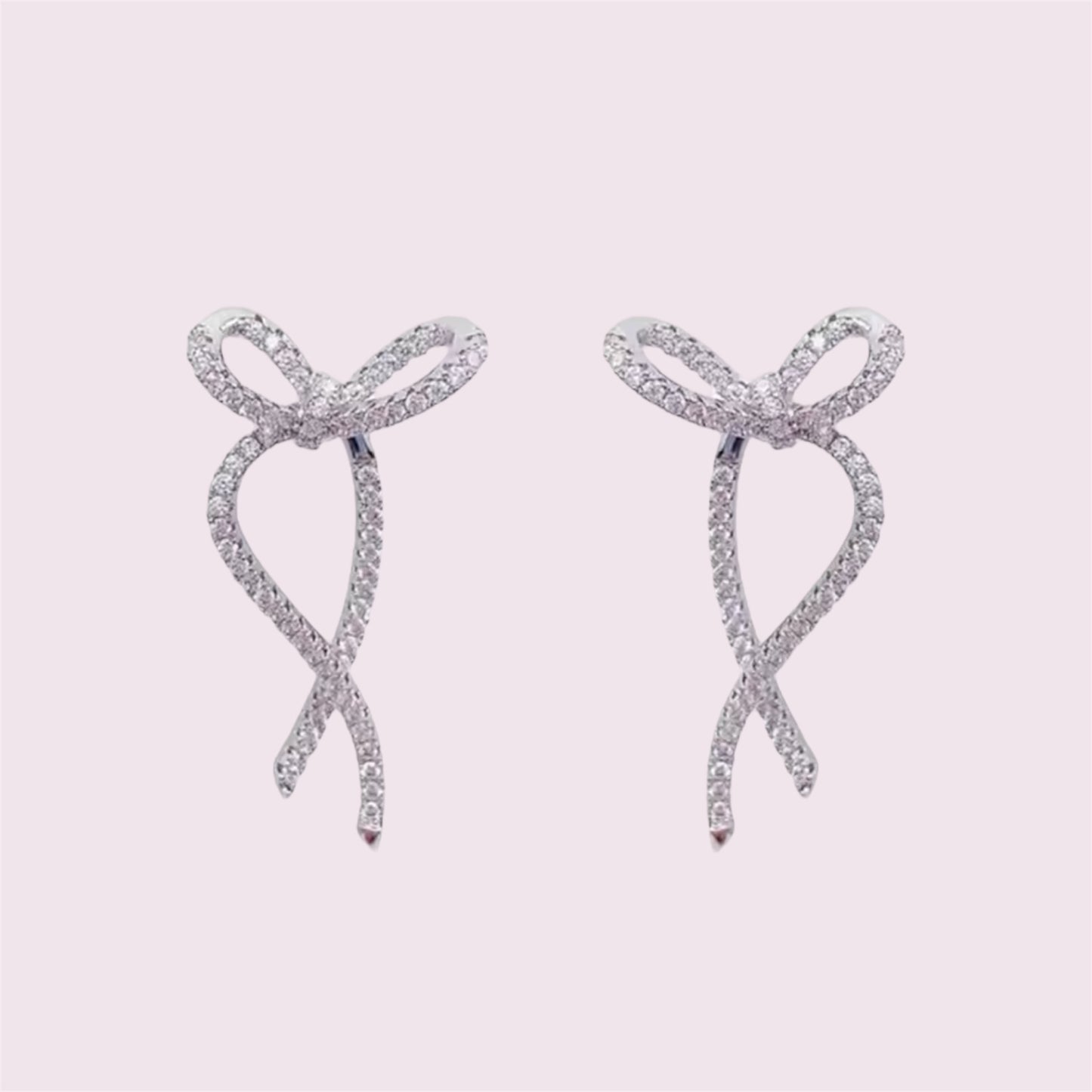 925 Silver Plated Bow Earrings