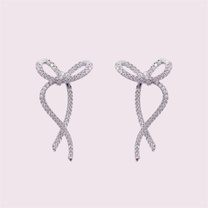 925 Silver Plated Bow Earrings