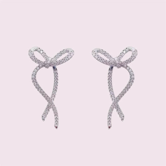 925 Silver Plated Bow Earrings