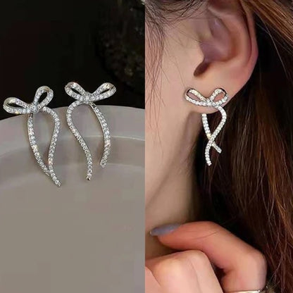 925 Silver Plated Bow Earrings