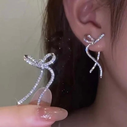 925 Silver Plated Bow Earrings