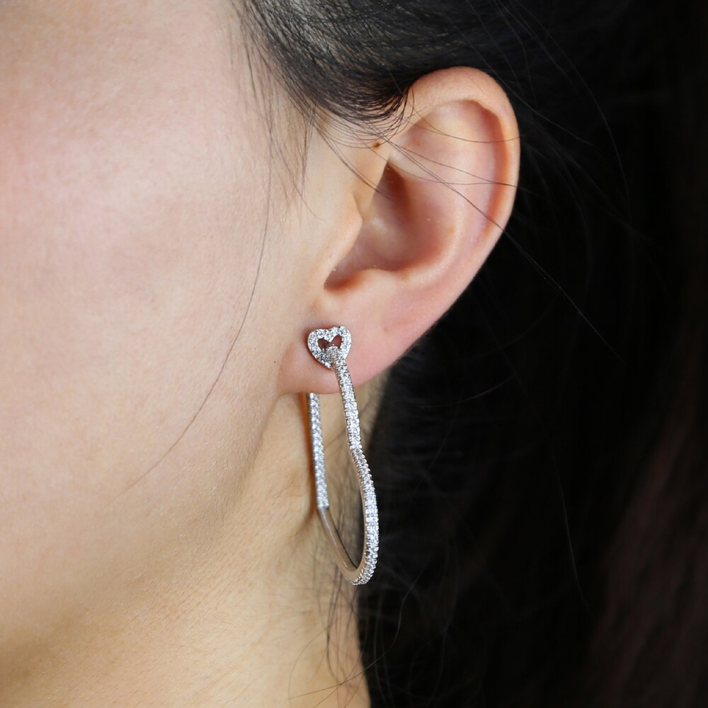 Heart shaped hoop earrings