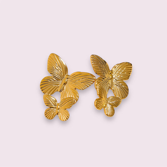 Stainless Steel Butterfly  Stud Earrings