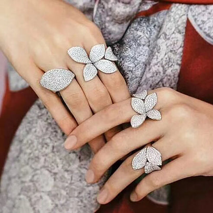 Flower Leaf Adjustable Ring