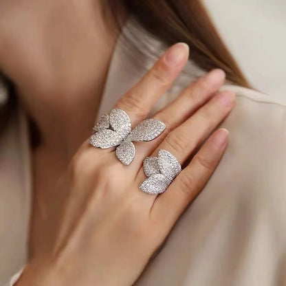 Flower Leaf Adjustable Ring