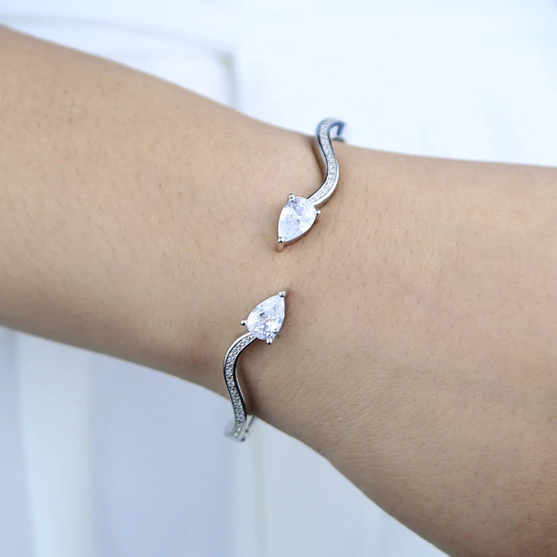 Wave Cuff Bangles Adjustable Bracelet