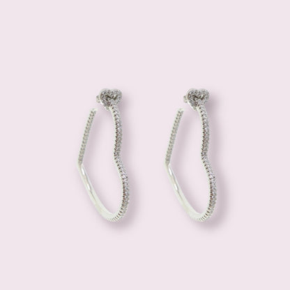 Heart shaped hoop earrings