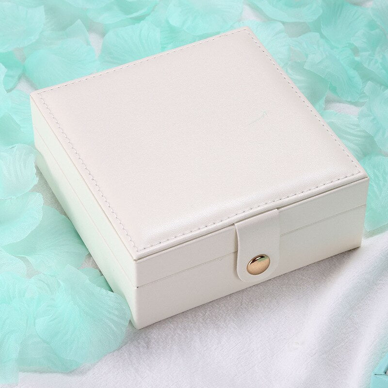 Exquisite Travel Jewelry Box Women Leather square